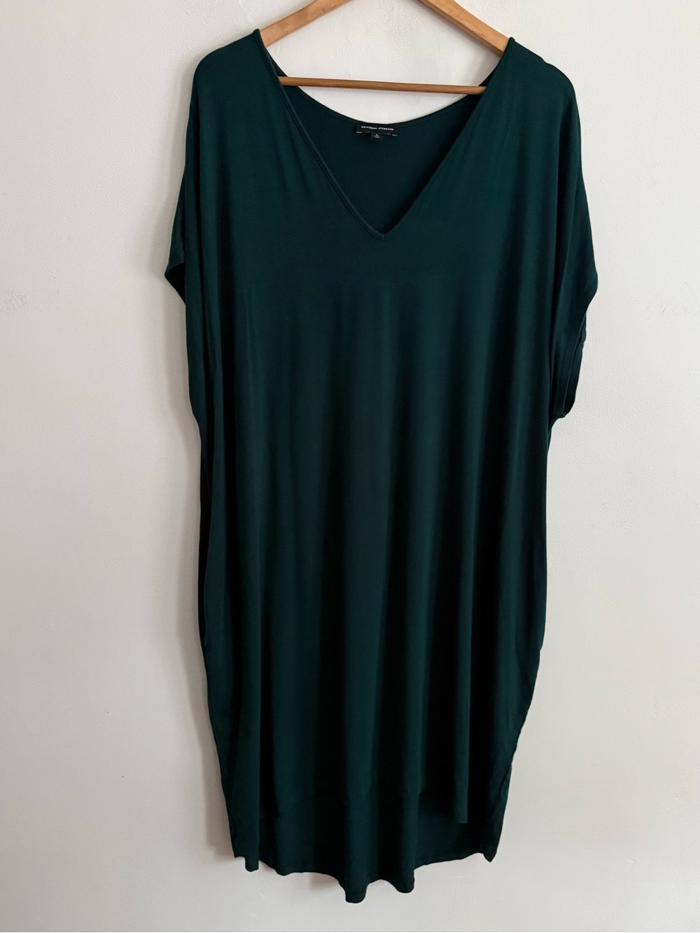 Universal Standard Green V-Neck Cocoon Dress Pockets Short Sleeve Size L/ 24
